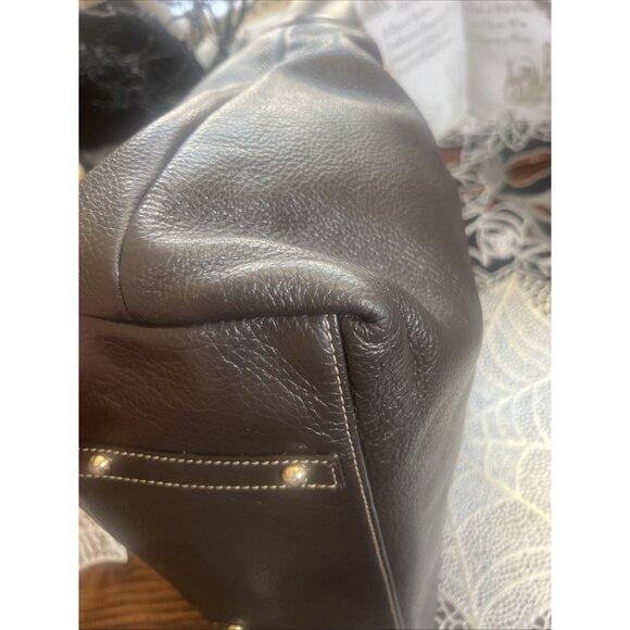 Dooney & Bourke Hobo Logo Lock Shoulder Bag Brown Pebble Handbag Purse - Picture 10 of 16